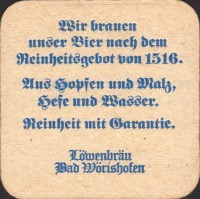 Beer coaster bad-worishofer-lowenbrau-6-zadek