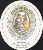 Beer coaster lindenbrau-am-potsdamer-platz-1