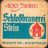 Pivní tácek schlossbrauerei-stein-28-zadek